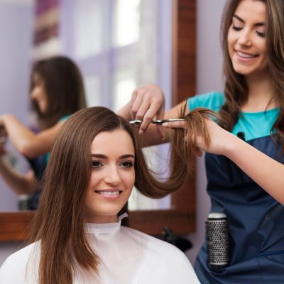 Cuts & Styling: Haircuts (women & kids), blow-drying, curling, updos, braiding.